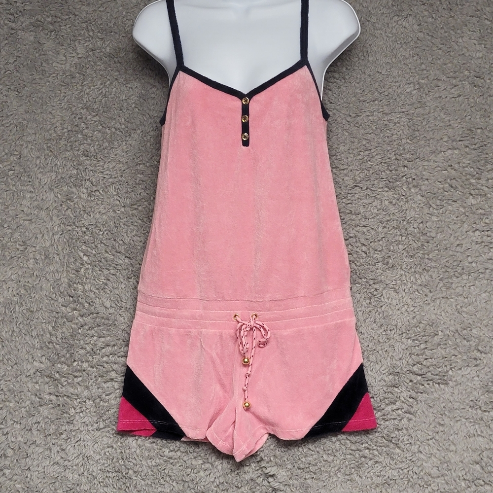 Juicy Couture Womens Small Romper w/ Navy & Hot Pink Accents
